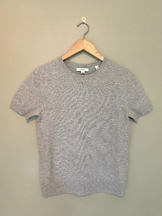 Vince Sweaters - Vince Short Sleeve Wool Cashmere Sweater Medium Heather Grey Size XS